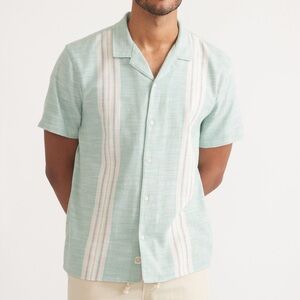 Marine Layer Stretch Selvage Resort Shirt Havana Shirt Green Size Medium